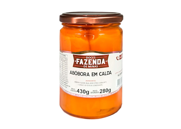 Abóbora em Calda 430g Fazenda de Minas